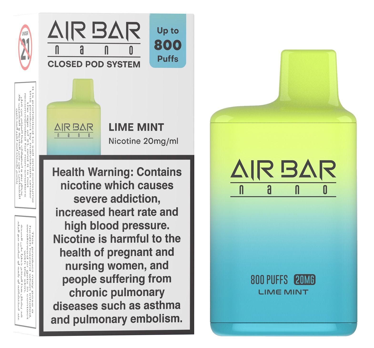 Air Bar Lime Mint 20 mg 800 Puffs